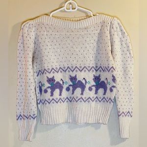 Awesome vintage, 80’s kitty cat sweater!